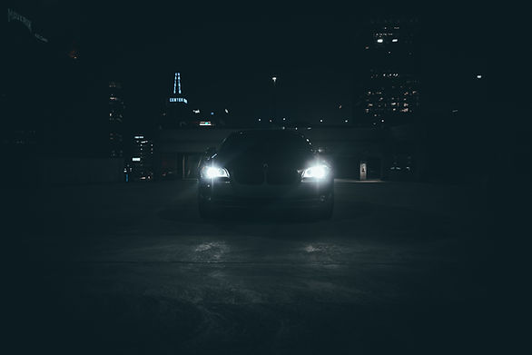 car headlights in the dark