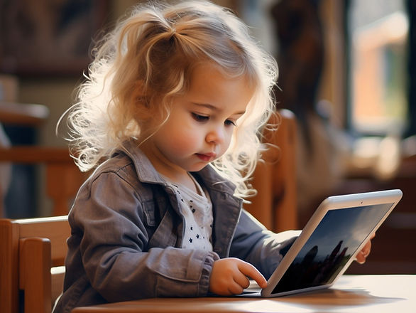 managing screen time for preschoolers - preschool girl on a tablet