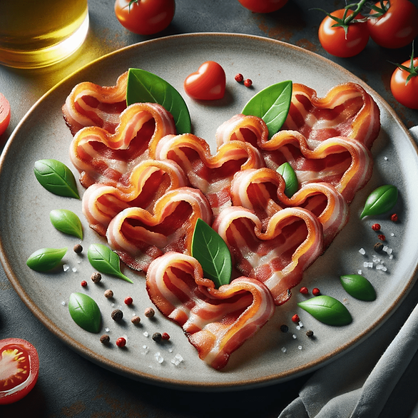 Valentine's Day breakfast ideas - heart shaped bacon