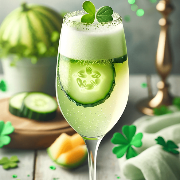 cucumber and melon mimosa - St. Patrick's Day