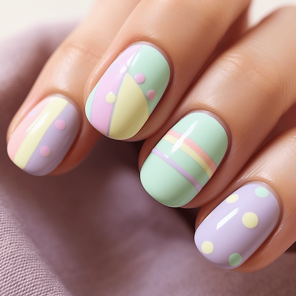 pastel colored nails for Spring