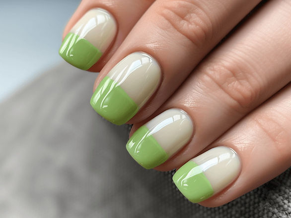 st. patrick's day nails green tip french manicure