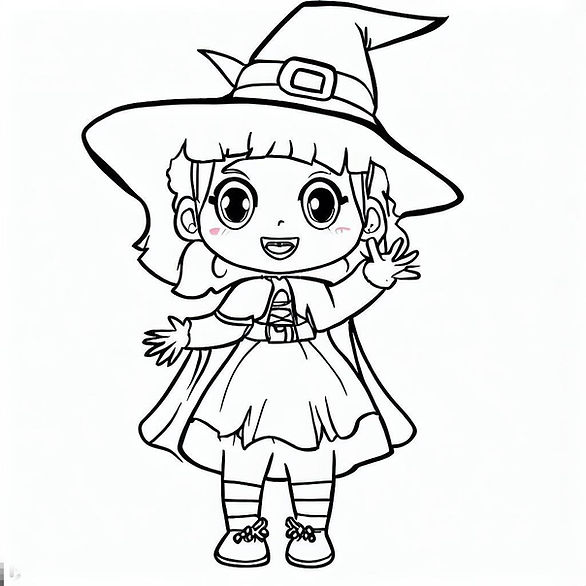 girl witch - free printable halloween coloring pages for kindergarten