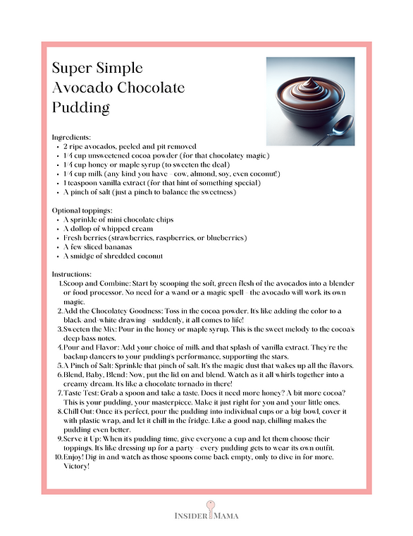 encourage healthy eating in kids, recipe avocados and chocolate