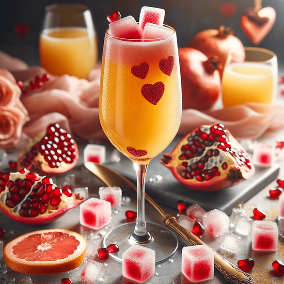 valentine mimosas frozen cubes