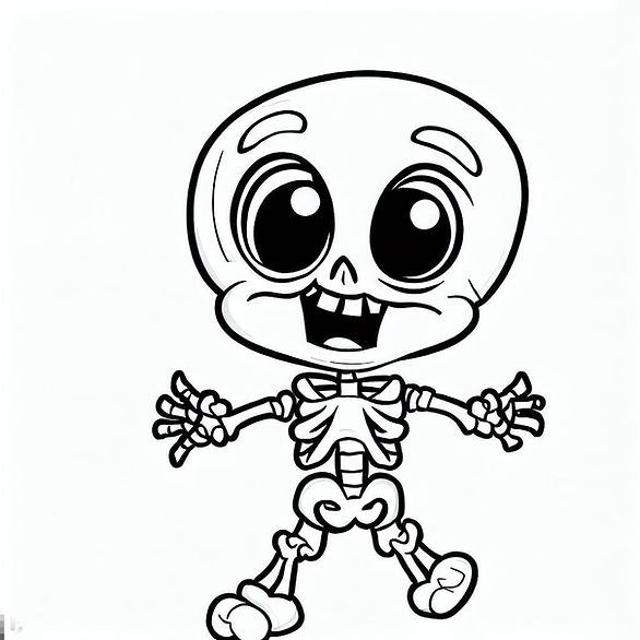 skeleton kid- free printable halloween coloring pages for kindergarten