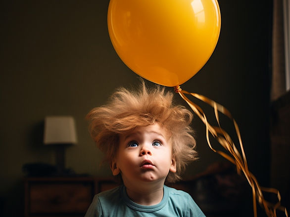 fun science activities for preschoolers at home - balloon to child's hair with static electricity