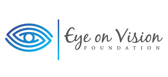 eye on vision foundation logo with eye graphic to the left and name to the right