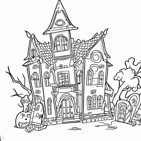 haunted house - free printable halloween coloring pages for kindergarten