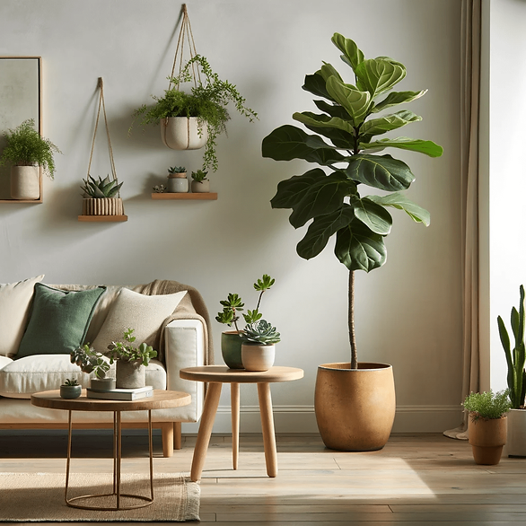 home decor living room with plants