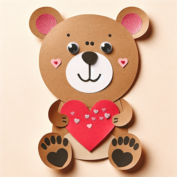 Simple DIY Valentine's Day Crafts - paper bear craft