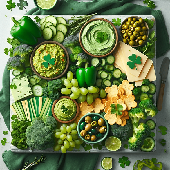 Here's a green-themed St. Patrick's Day charcuterie board, crafted from the vibrant, green-themed ingredients I have listed below (plus a few extras). It's a feast for the eyes as much as it is for the palate. 