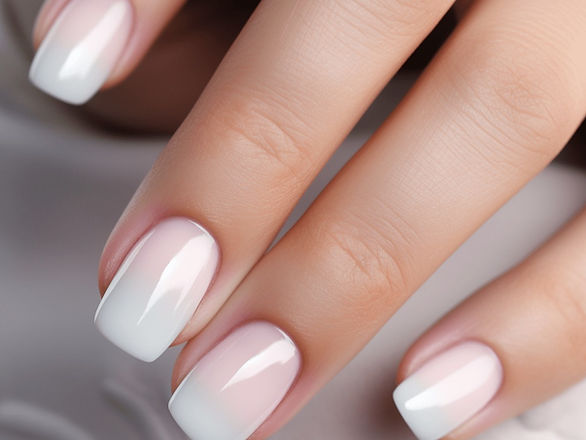 light pink and white ombre nails