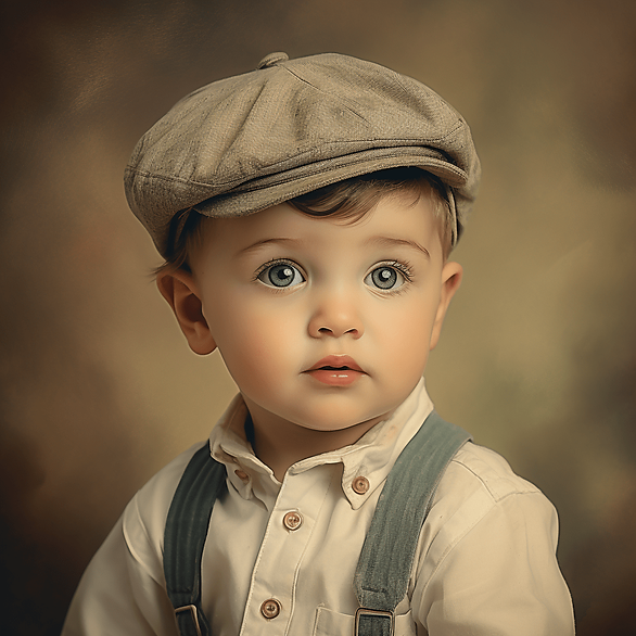 vintage baby names - vintage looking boy with hat