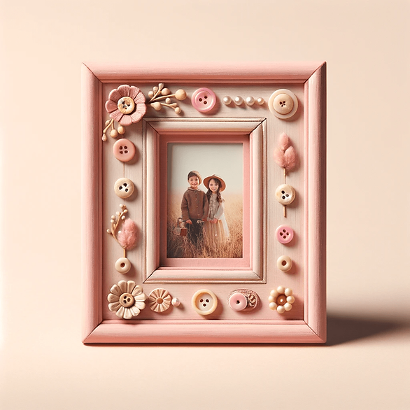 Simple DIY Valentine's Day Crafts - pink wooden frame with children