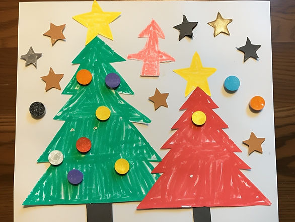 DIY Christmas crafts for toddlers at home - homemade Christmas card