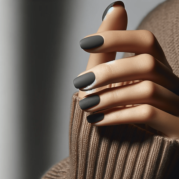 fashion nails gray matte finish