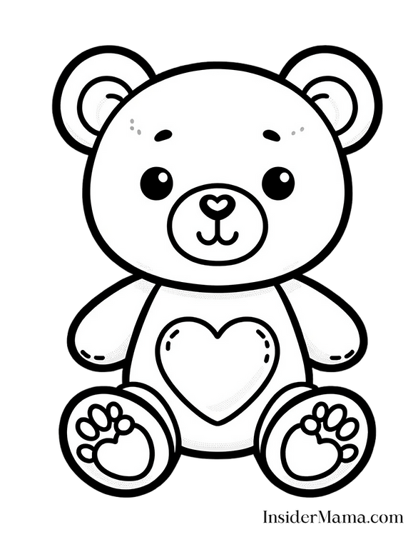 valentine coloring pages teddy bear