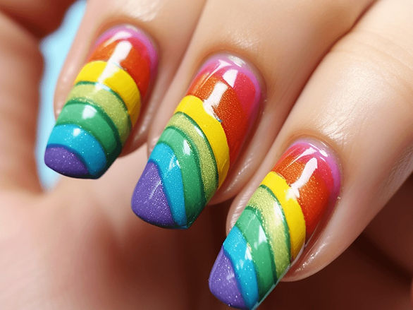 rainbow st. patrick's day nails