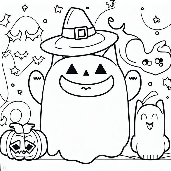 halloween scene - free printable halloween coloring pages for kindergarten