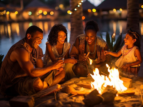 Disney Polynesian resort campfire family