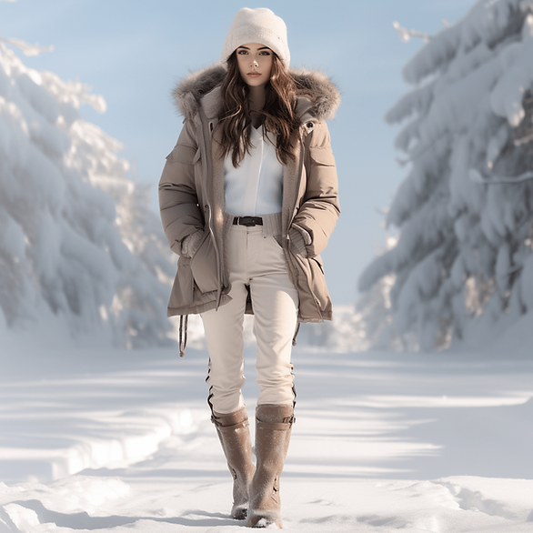winter outfit for mom - ski jacket and brown boots