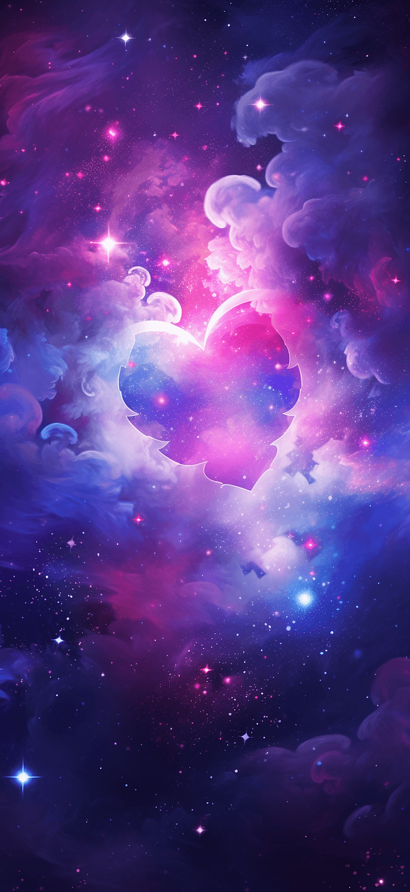 Love in the Stars Photo: A dreamy and celestial image, this wallpaper features a starlit night sky. In the midst of the stars, a subtle heart-shaped constellation stands out, adding a romantic touch to the cosmic scene.