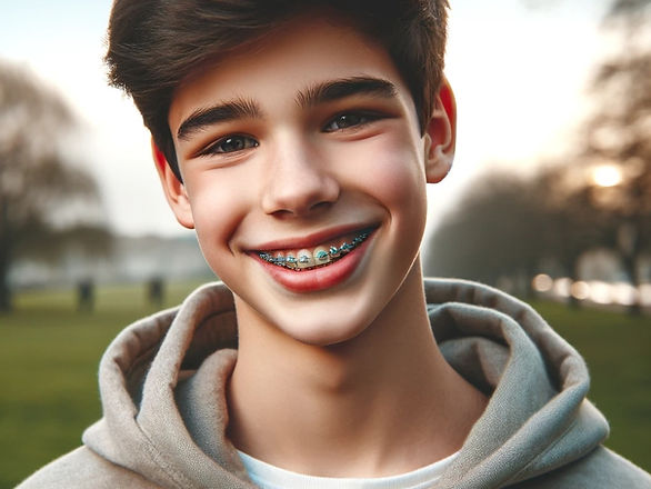 food you can't eat with braces - teen boy wearing braces