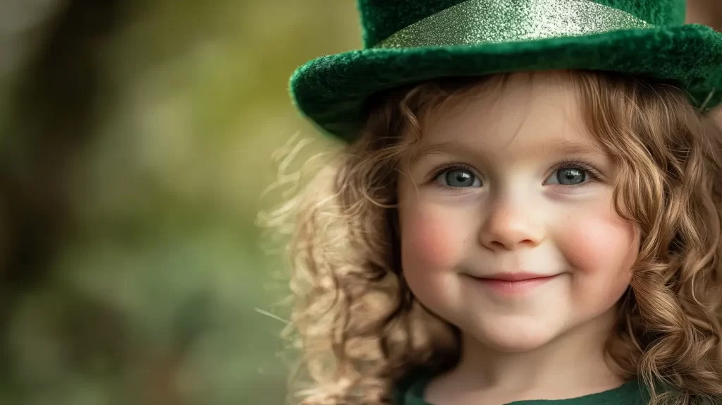 toddler girl with green hat, St. Patrick's day activities for toddlers 