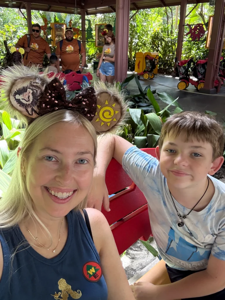 mother and son at Animal Kingdom