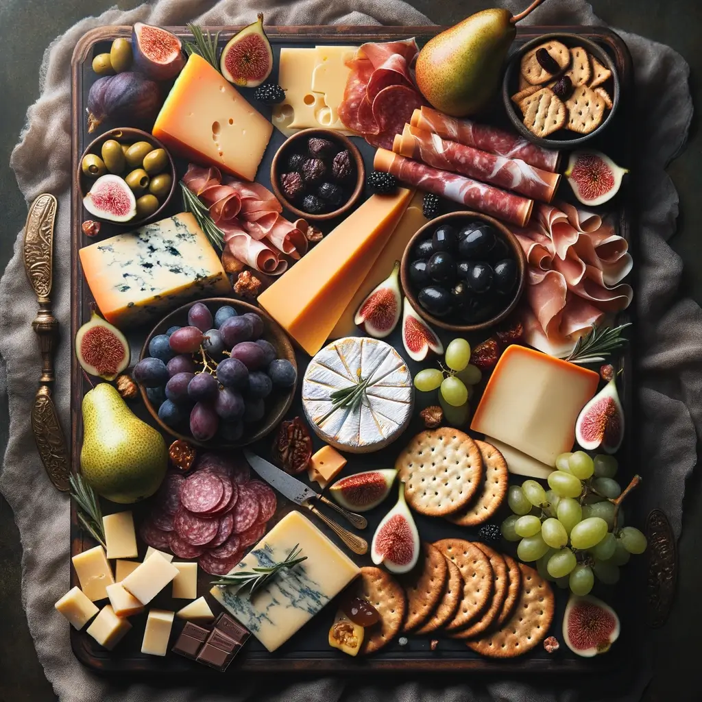 visual representation of the classic elegance-themed Mother's Day charcuterie board