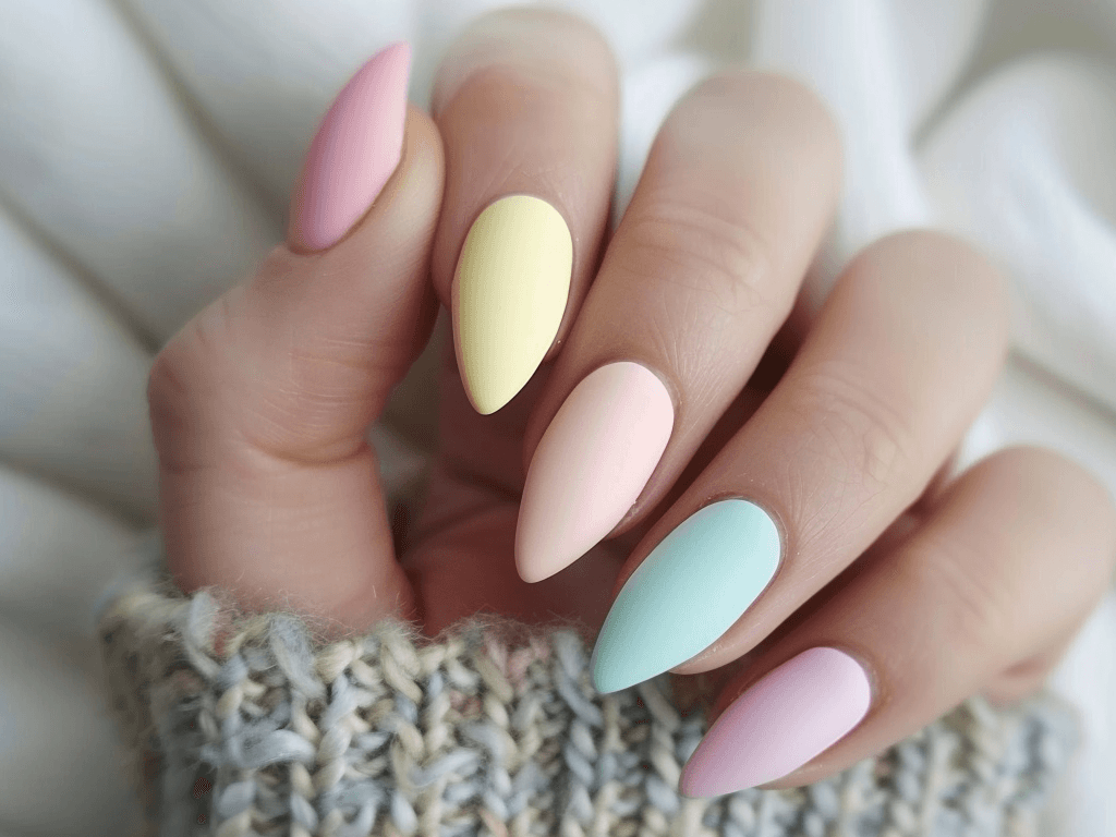mix and match nails in the pastel colors