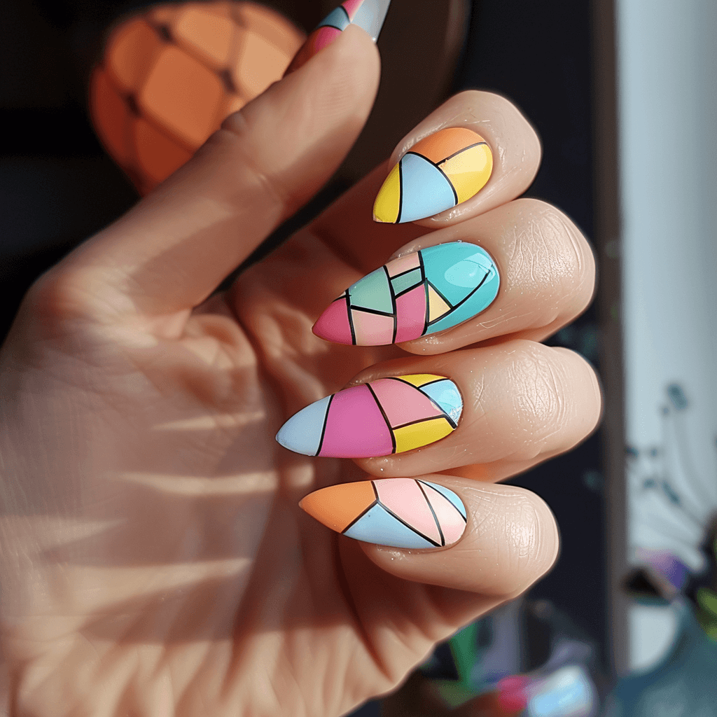 stained-glass window effect on a manicure