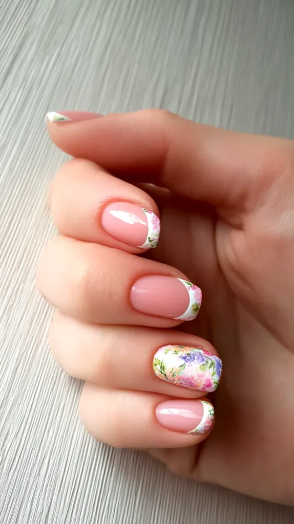 floral spring manicure