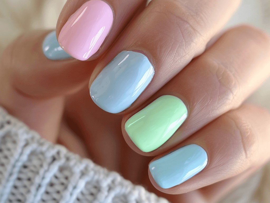 pastel alternating nails