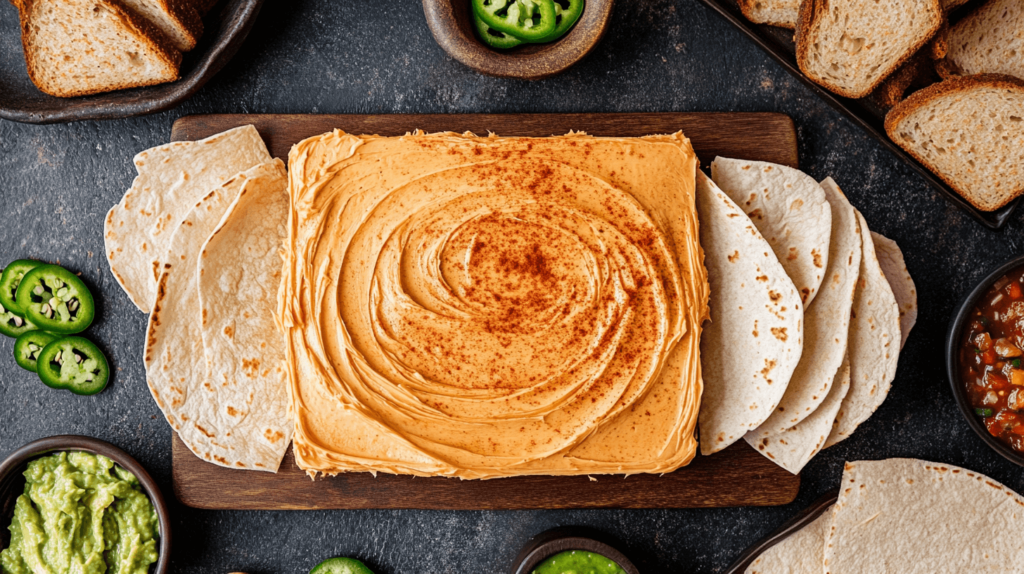 chipotle butter spread on a wooden board