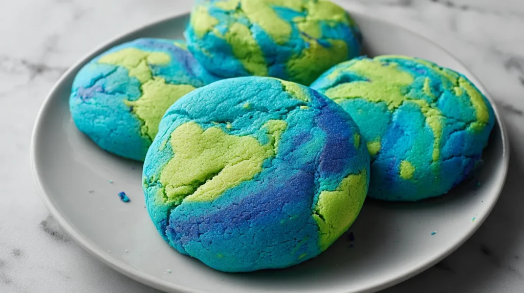 blue and green home planet inspired cookies