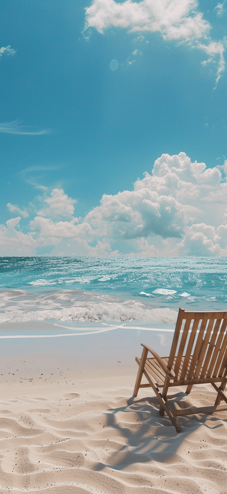 chair on a beach - Earth Day iPhone wallpaper