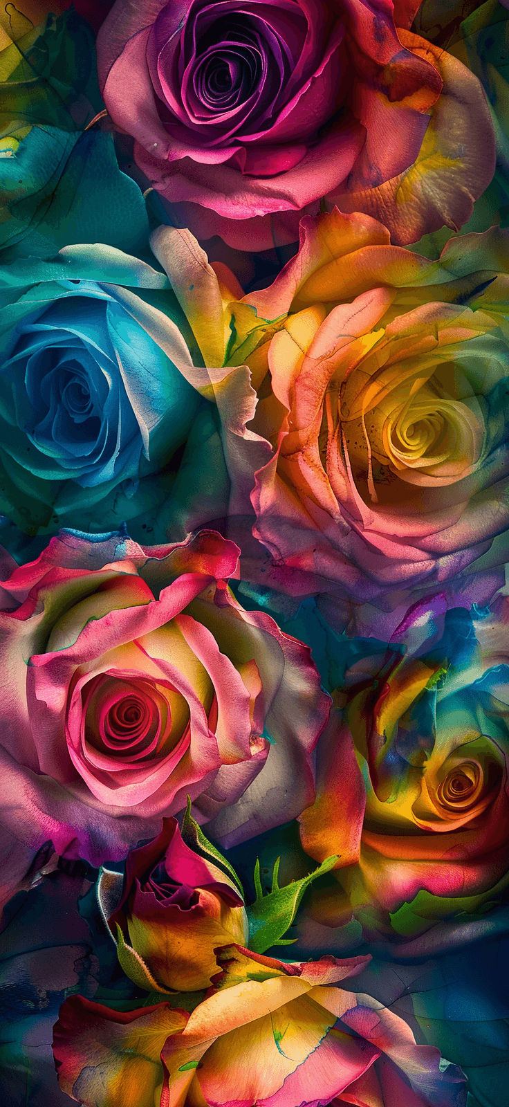rainbow roses