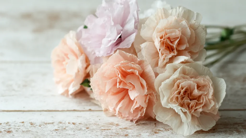 pastel bouquet of coffee filter flowers