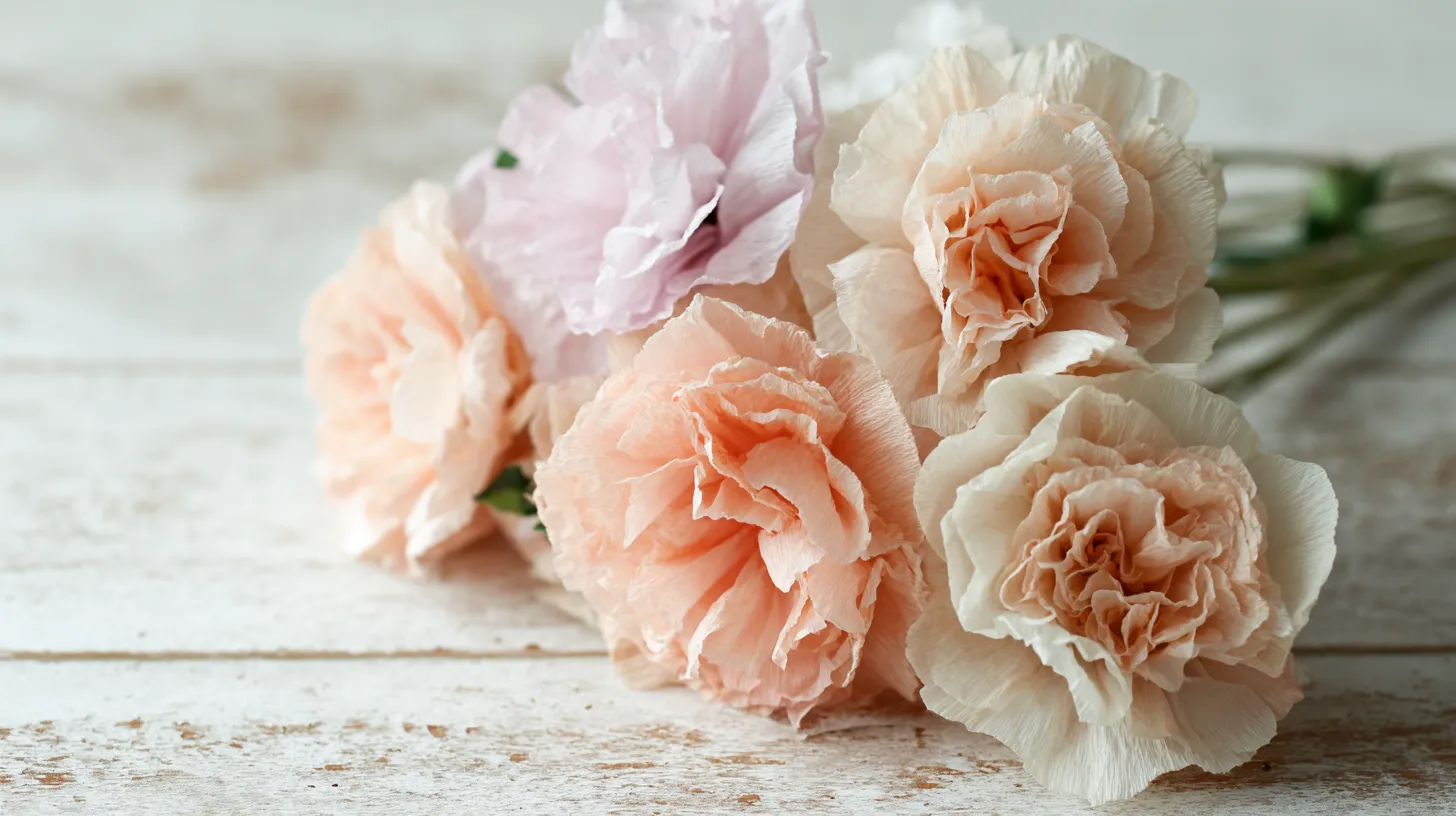 pastel bouquet of coffee filter flowers