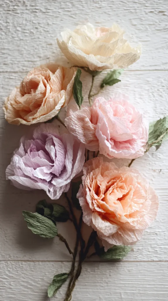 pastel colored coffee filter flowers