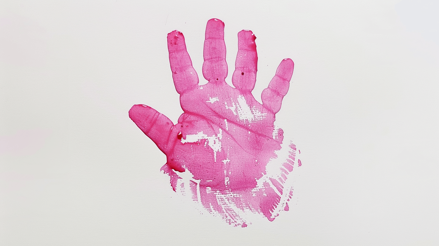 pink handprint on paper