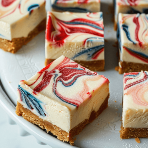 cheesecake bars; 4th of July desserts