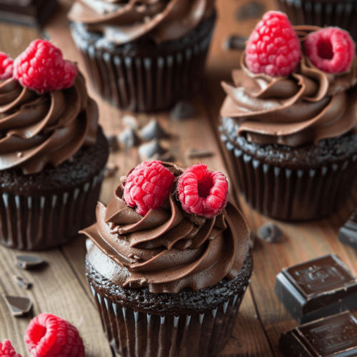 chocolate raspberry cupcakes
