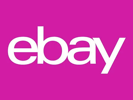 shopping with ebay - magenta pink background with white ebay letters