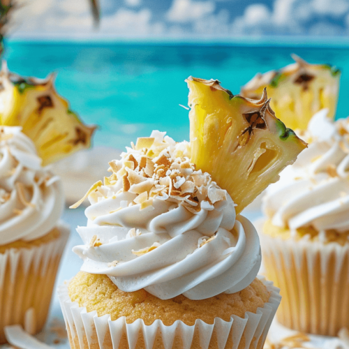 Tropical Pineapple Coconut Cupcakes