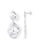 PAVOI 14K Gold Plated 925 Sterling Silver Posts Teardrop Statement Dangle Earrings | Lightweight Hammered Drop Dangle Earrings for Women