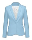 LookbookStore Womens Notched Lapel Pockets Button Work Office Blazer Jacket Suit