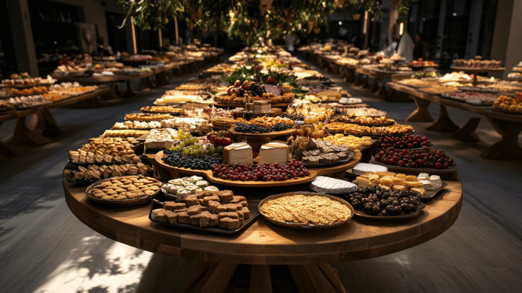 grazing table massive amount of food